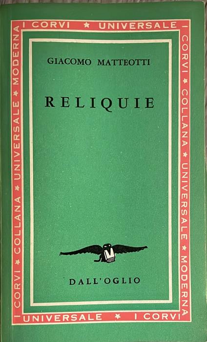 Reliquie - Giacomo Matteotti - copertina