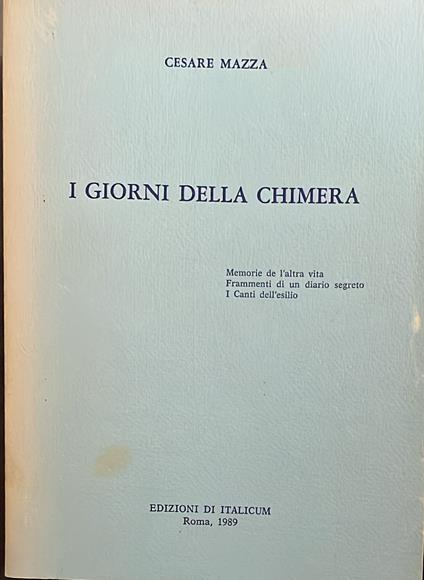 I giorni della chimera - copertina
