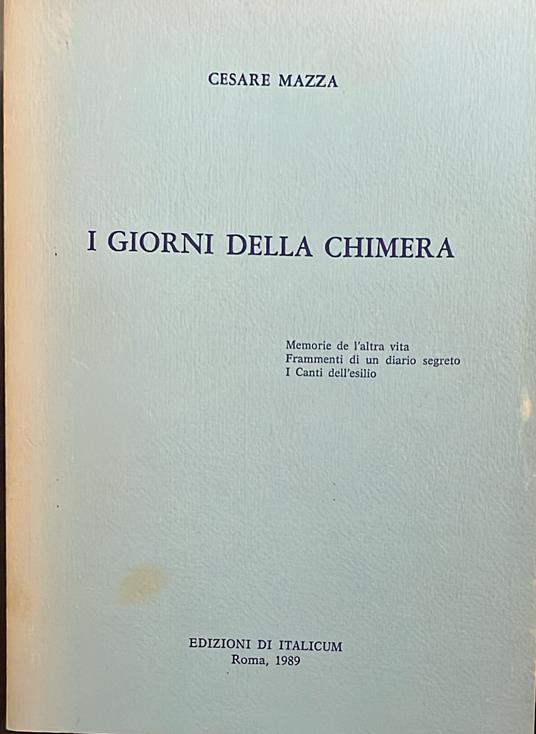 I giorni della chimera - copertina