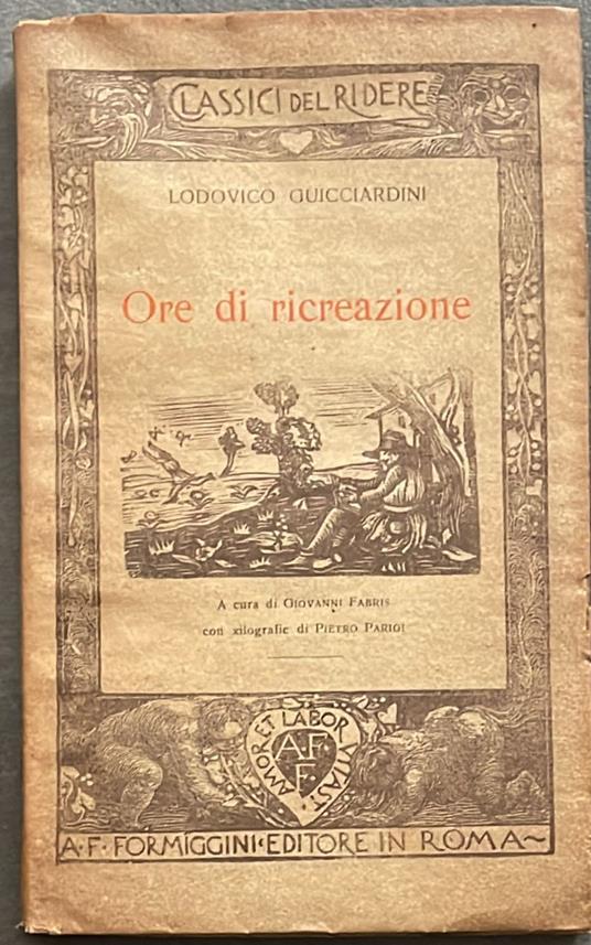 Ore di ricreazione - Ludovico Guicciardini - copertina