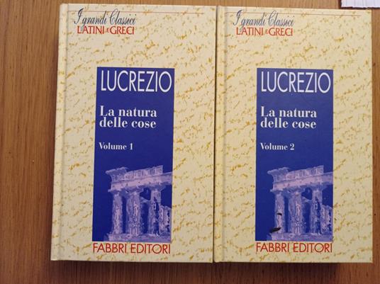 La natura delle cose vol. 1 e 2 - Tito Lucrezio Caro - copertina