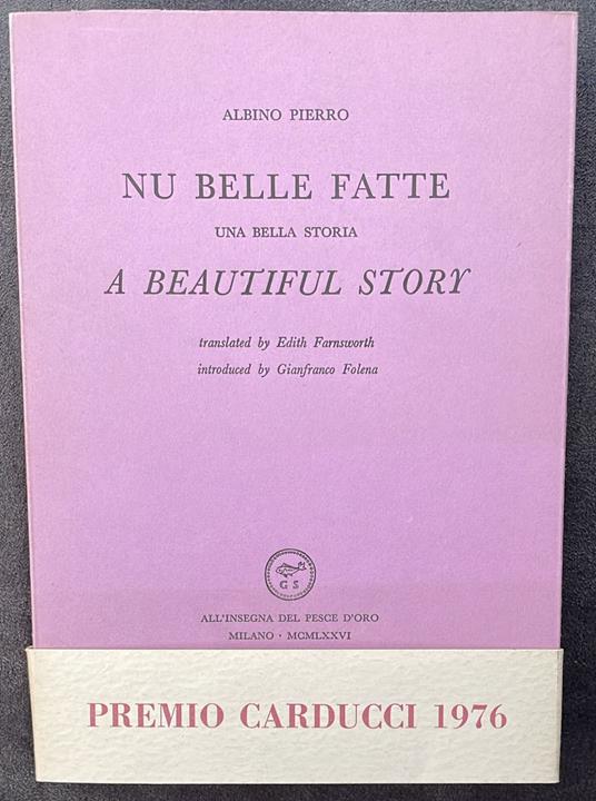 Nu belle fatte. Una bella storia. A Beautiful story - Albino Pierro - copertina