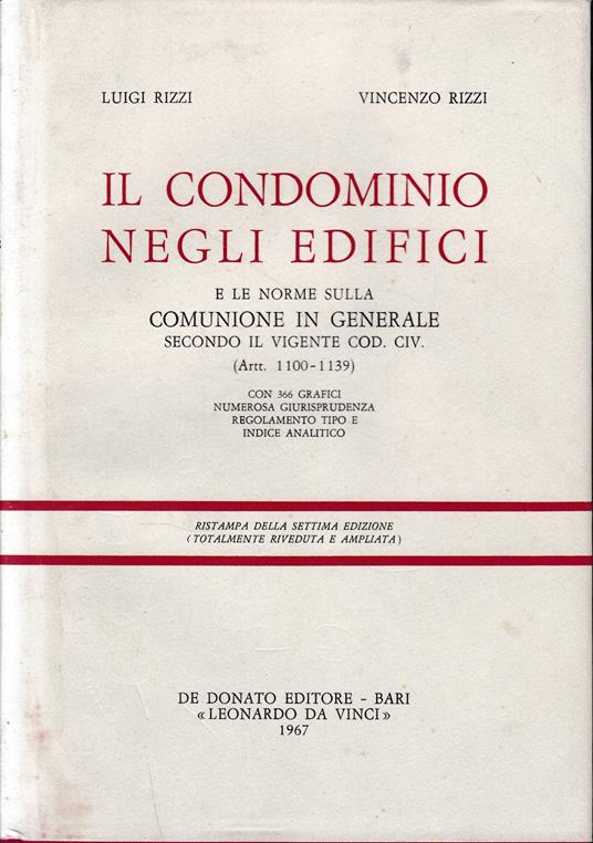 Il condominio negli edifici, vol. 1° - copertina