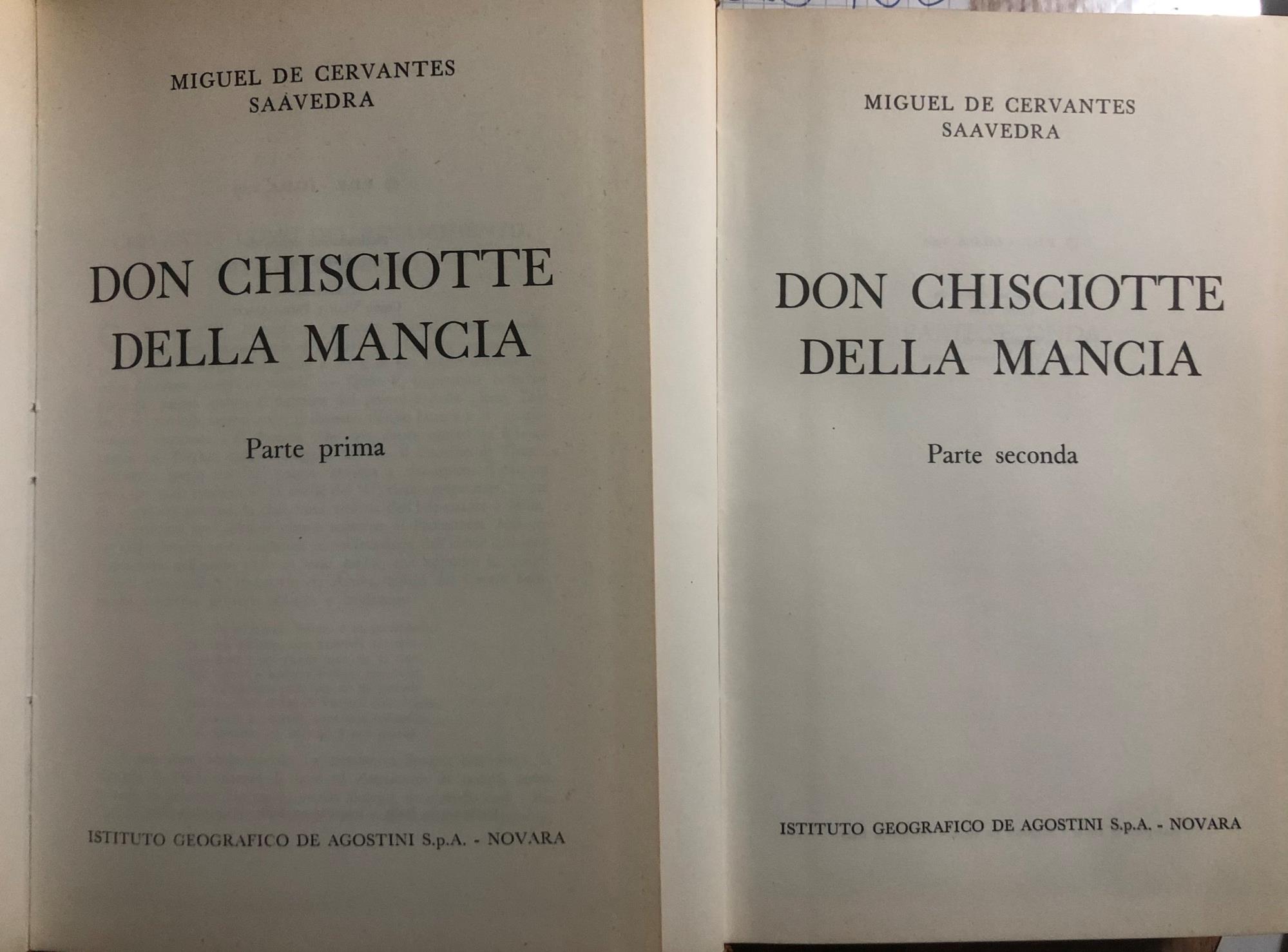 Don Chisciotte della Mancia. Due Volumi Prima - Seconda Parte