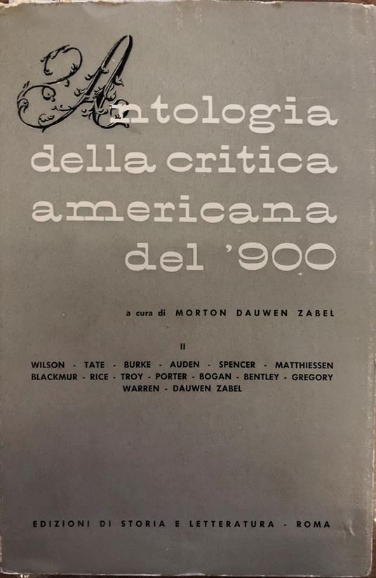 Antologia della critica americana del 900 vol.II - Morton Dauwen Zabel - copertina