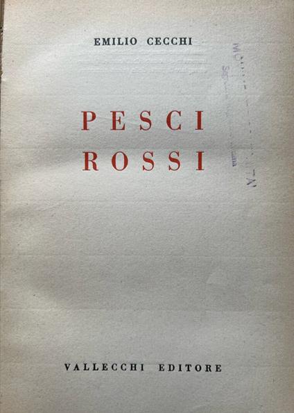 Pesci rossi - Emilio Cecchi - copertina