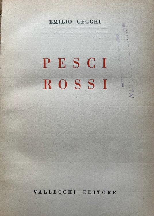 Pesci rossi - Emilio Cecchi - copertina
