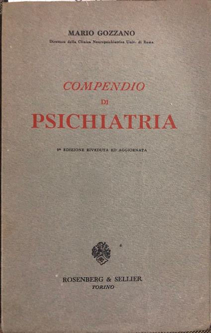 Compendio di psichiatria - Mario Gozzano - copertina