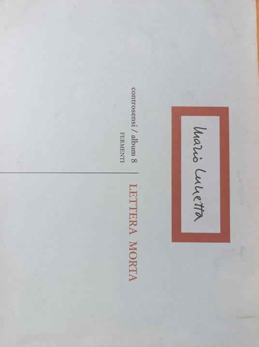Lettera morta - Mario Lunetta - copertina