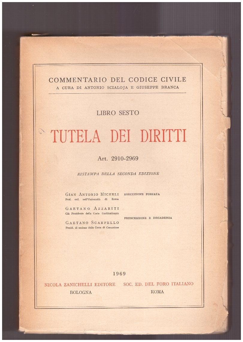 Tutela dei diritti Libro Sesto Art. 2910-2969