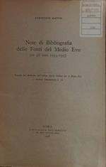 Note di bibliografia delle fonti del Medio Evo per gli anni 1955-1957
