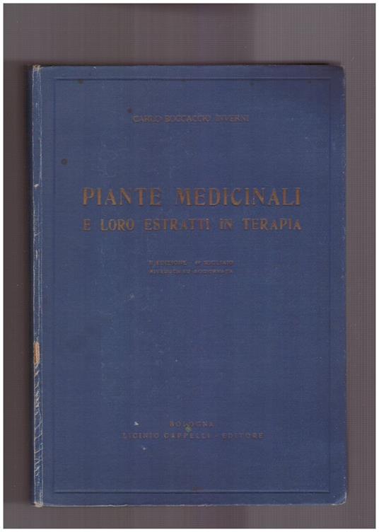 Piante medicinali e loro estratti in terapia - copertina