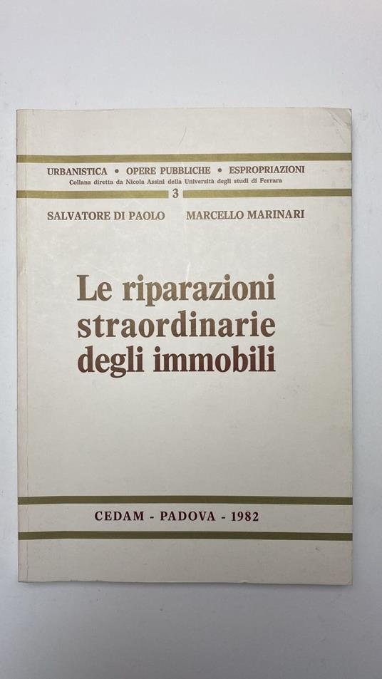 Le riparazioni straordinarie degli immobili - copertina