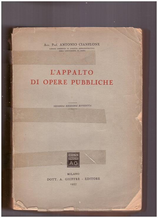 L' appalto di opere pubbliche - Antonio Cianflone - copertina