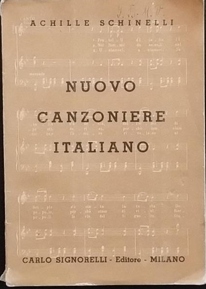 Nuovo canzoniere italiano - Achille Schinelli - copertina