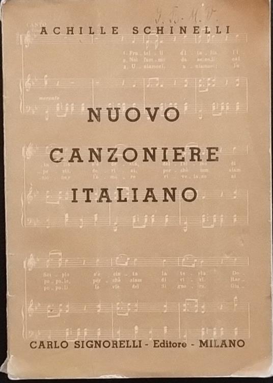 Nuovo canzoniere italiano - Achille Schinelli - copertina