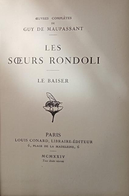 Les soeurs Rondoli. Le baiser - Guy de Maupassant - copertina