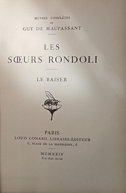 Les soeurs Rondoli. Le baiser - Guy de Maupassant - copertina