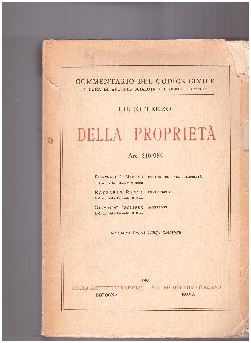 Della Proprietà Libro terzo Art. 810-956