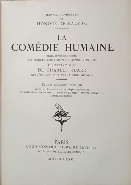 La Comèdie Humaine. Adieu - Honoré de Balzac - copertina