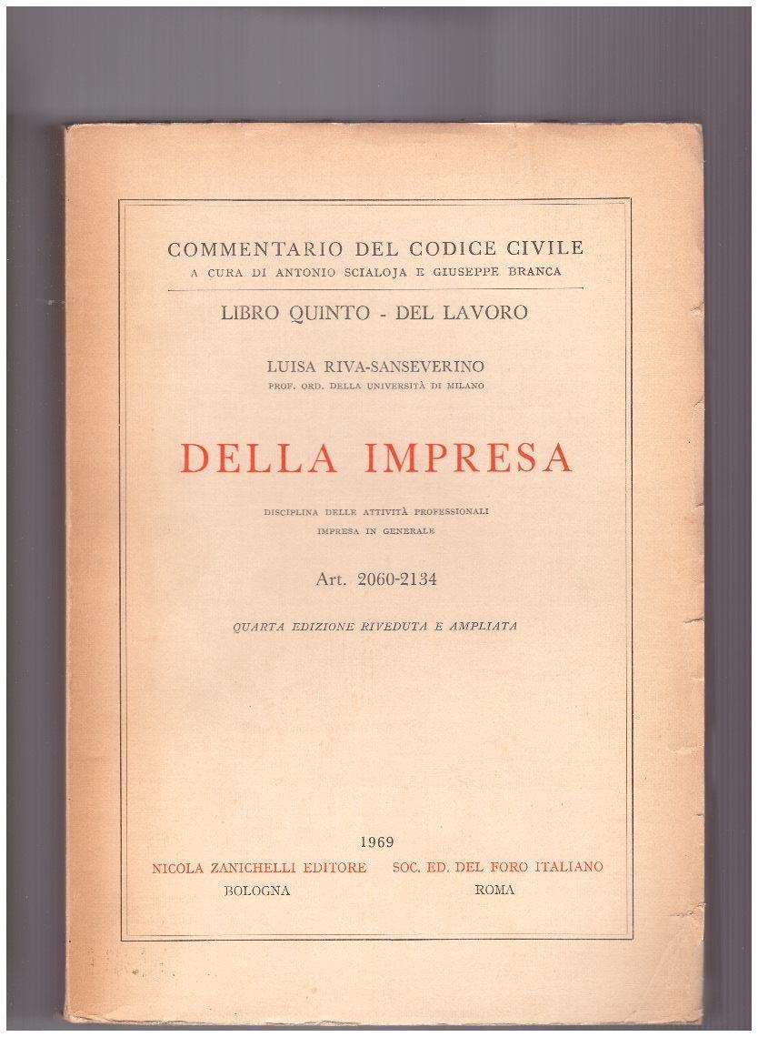 Della Impresa Libro Quinto - Del Lavoro Art. 2060-2134