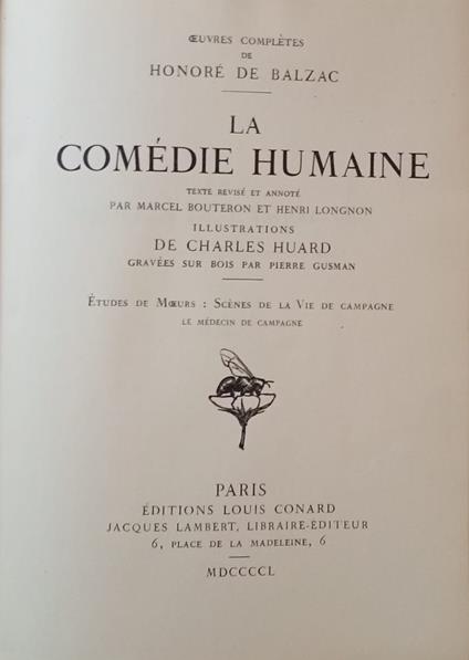La Comèdie Humaine. Le mèdecin de campagne - Honoré de Balzac - copertina