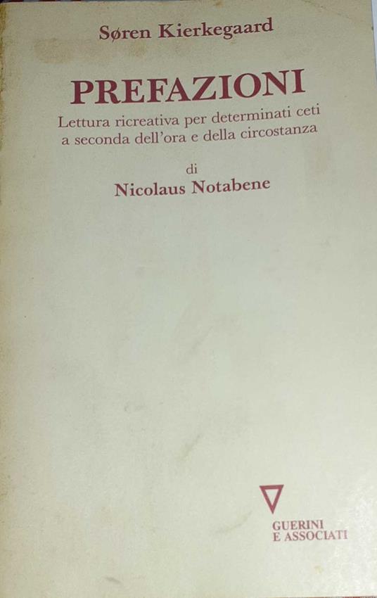 Prefazioni. Lettura ricreativa per determinati ceti a seconda dell'ora e della circostanza - copertina