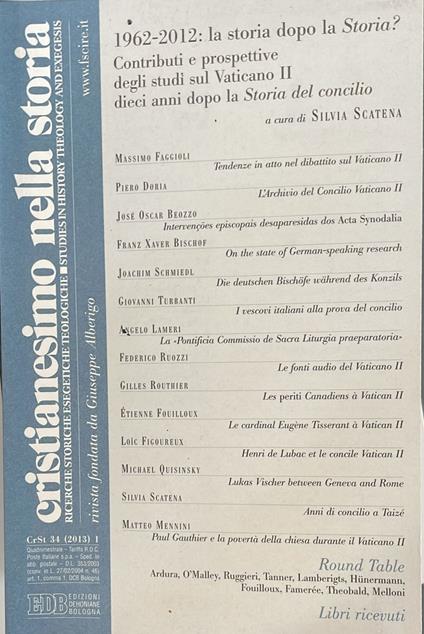 1962-2012: la storia dopo la Storia? Contributi e prospettive degli studi sul Vaticano II dieci anni dopo la Storia del concilio - copertina