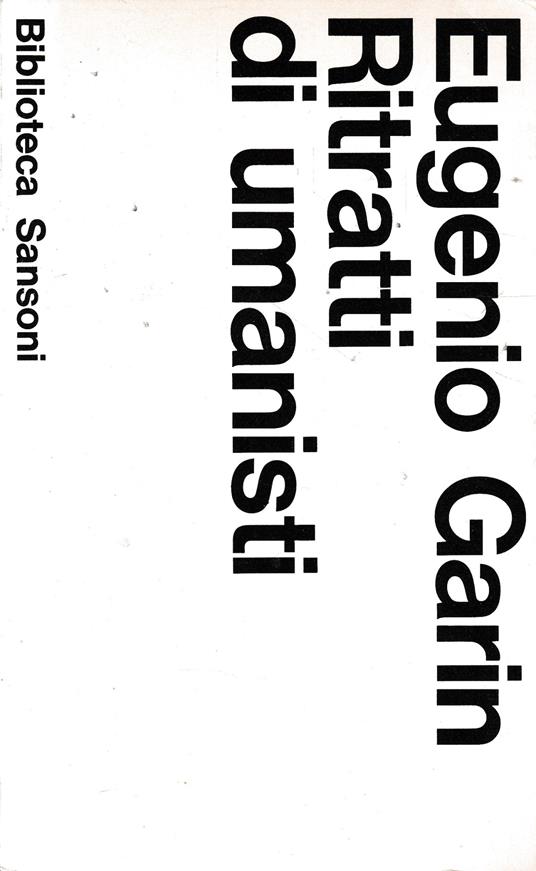 Ritratti di umanisti - Eugenio Garin - copertina