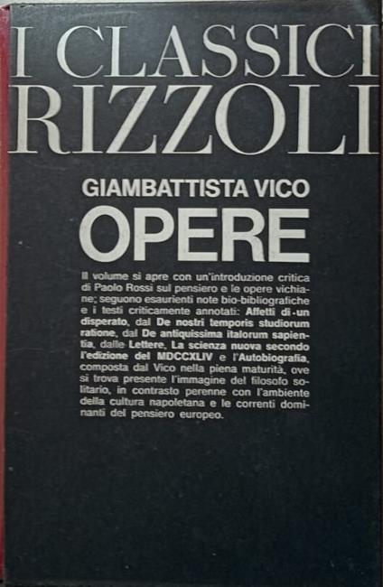 Opere - Giambattista Vico - copertina