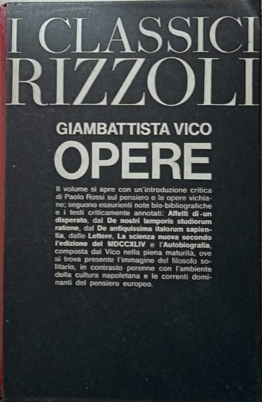 Opere - Giambattista Vico - copertina