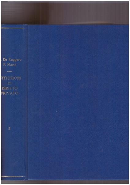 Istituzioni di diritto privato Volume Secondo - copertina