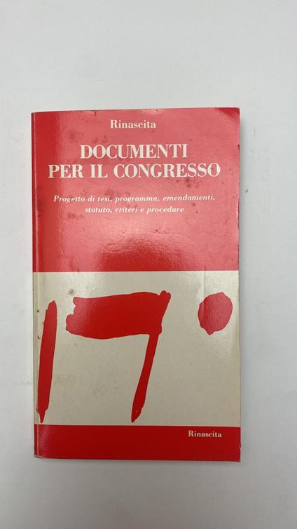 Documenti per il congresso - copertina