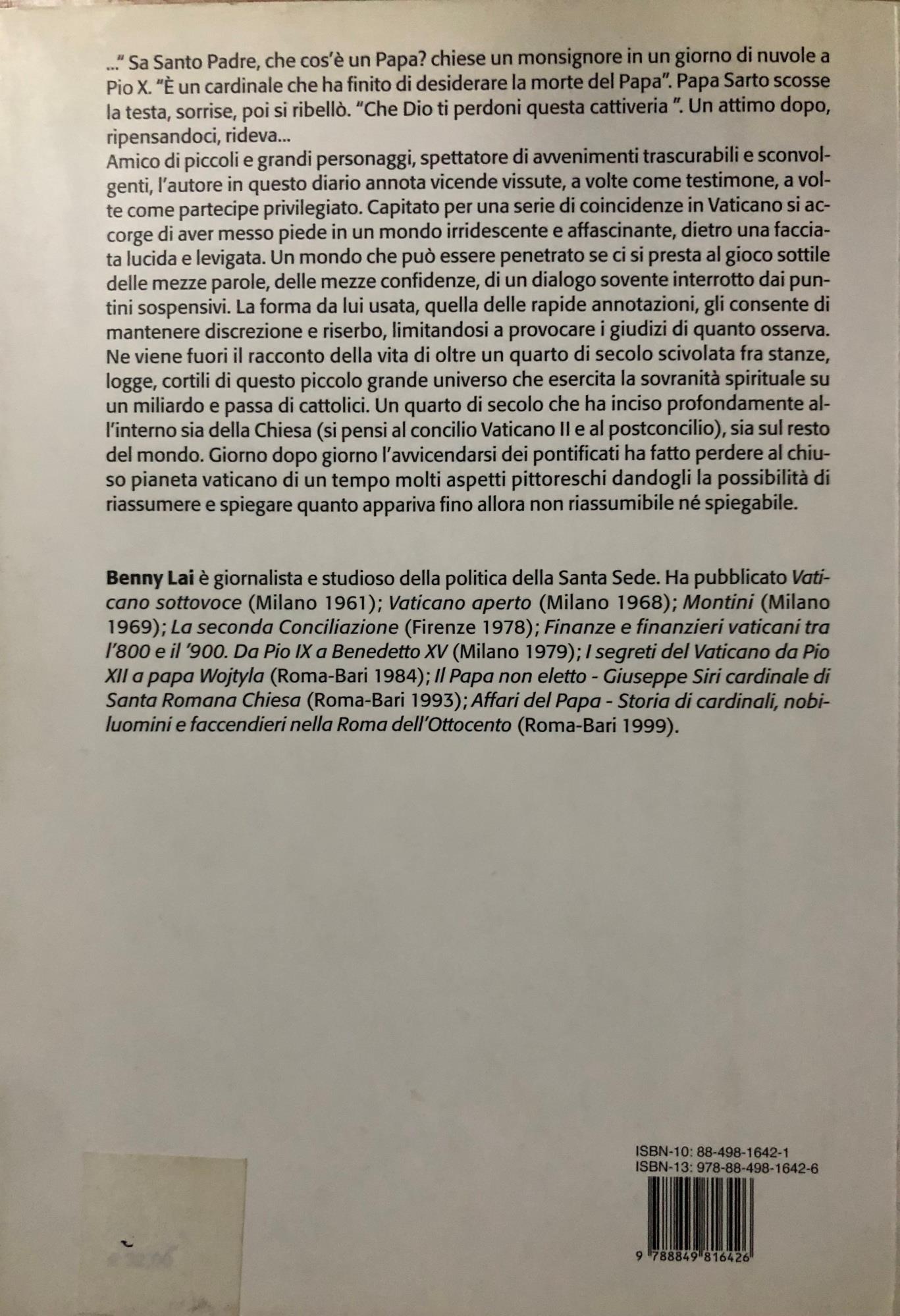 Il «mio» Vaticano. Diario tra pontefici e cardinali