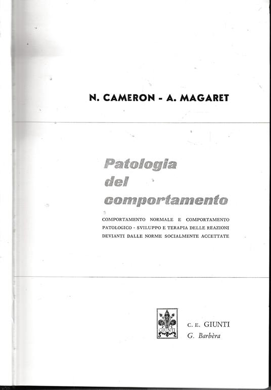 Patologia del comportamento - copertina