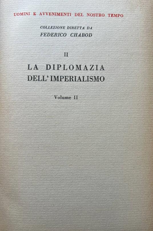 La diplomazia dell'Imperialismo. Volume II - William L. Langer - copertina