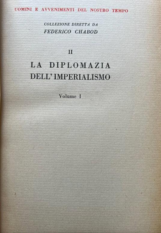 La diplomazia dell'Imperialismo Volume I - William L. Langer - copertina