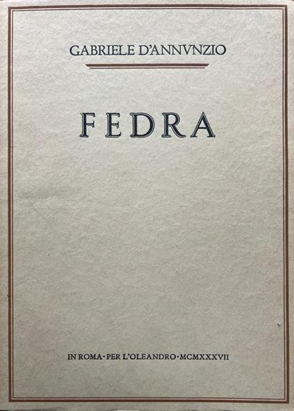 Fedra - Gabriele D'Annunzio - copertina