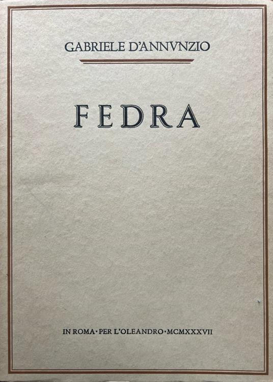 Fedra - Gabriele D'Annunzio - copertina