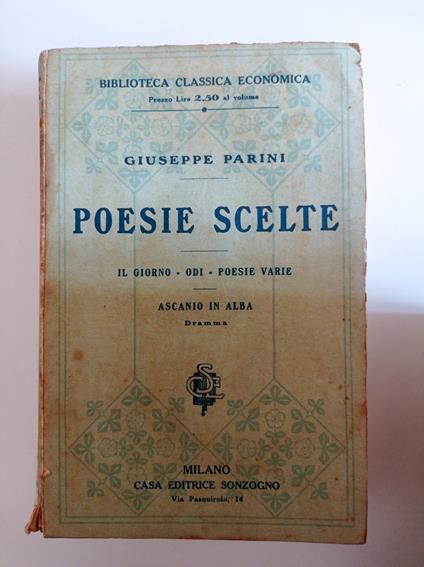 Poesie scelte - Giuseppe Parini - copertina