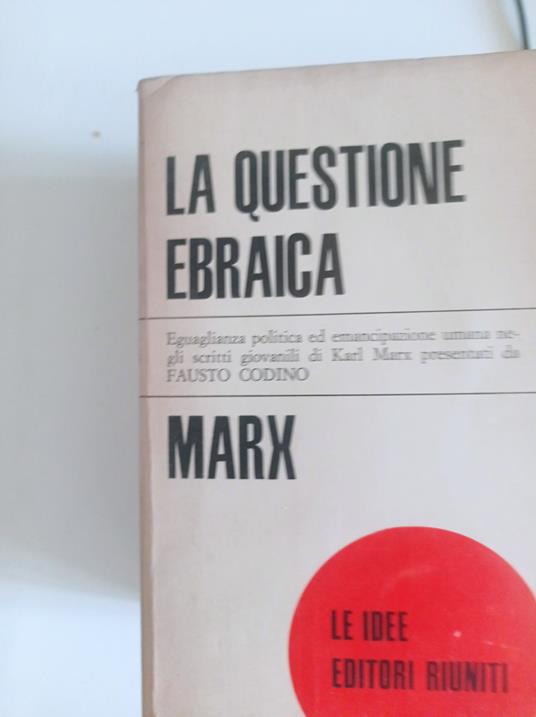 La questione ebraica - Karl Marx - copertina