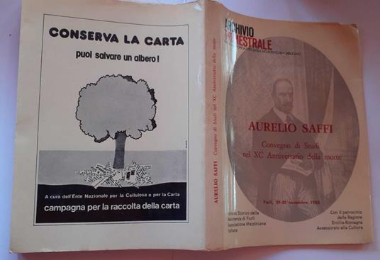 Aurelio Saffi. Convegno di Studi nel XC Anniversario della morte. N4 - copertina