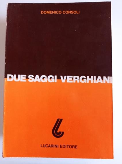 Due saggi verghiani - Domenico Consoli - copertina