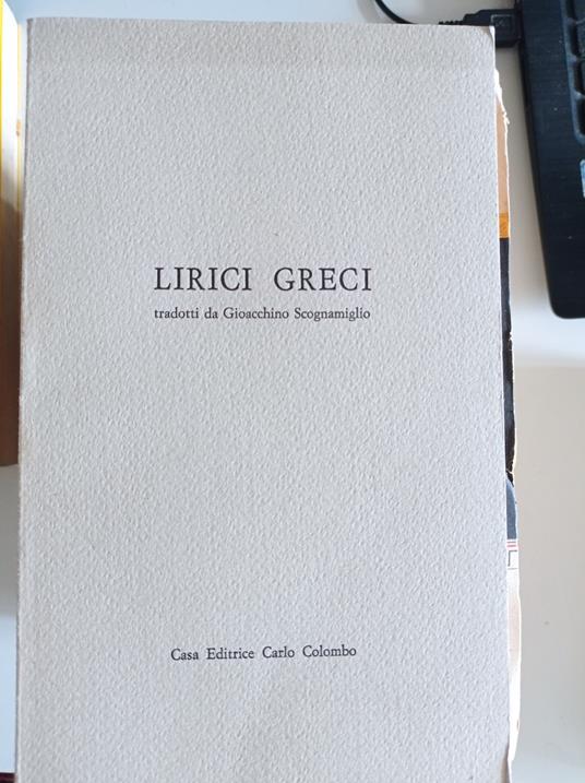 Lirici greci - Gioacchino Scognamiglio - copertina