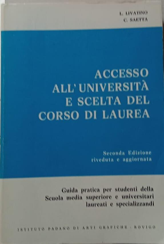 Accesso all'università e scelta del corso di laurea