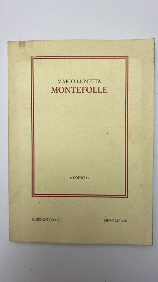 Montefolle - Mario Lunetta - copertina