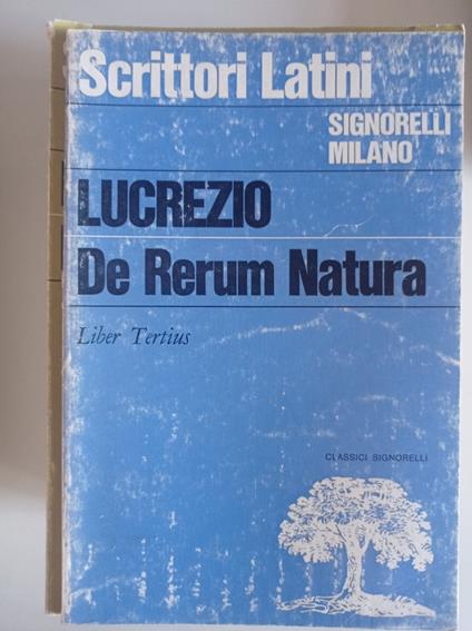 De Rerum Natura Libro III - Tito Lucrezio Caro - copertina