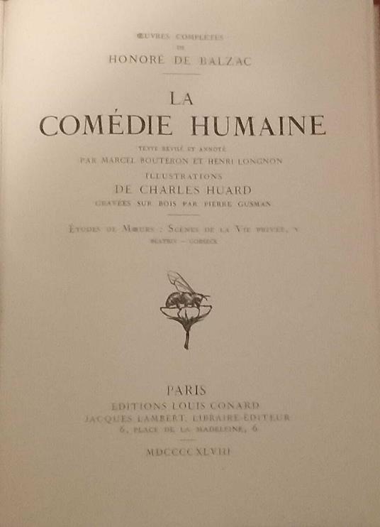 La Comèdie Humaine. Vol. V - Honoré de Balzac - copertina