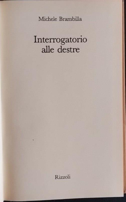 Interrogatorio alle destre - Michele Brambilla - copertina