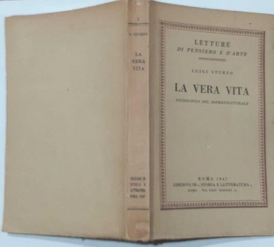 La vera vita sociologia del soprannaturale - Luigi Sturzo - copertina